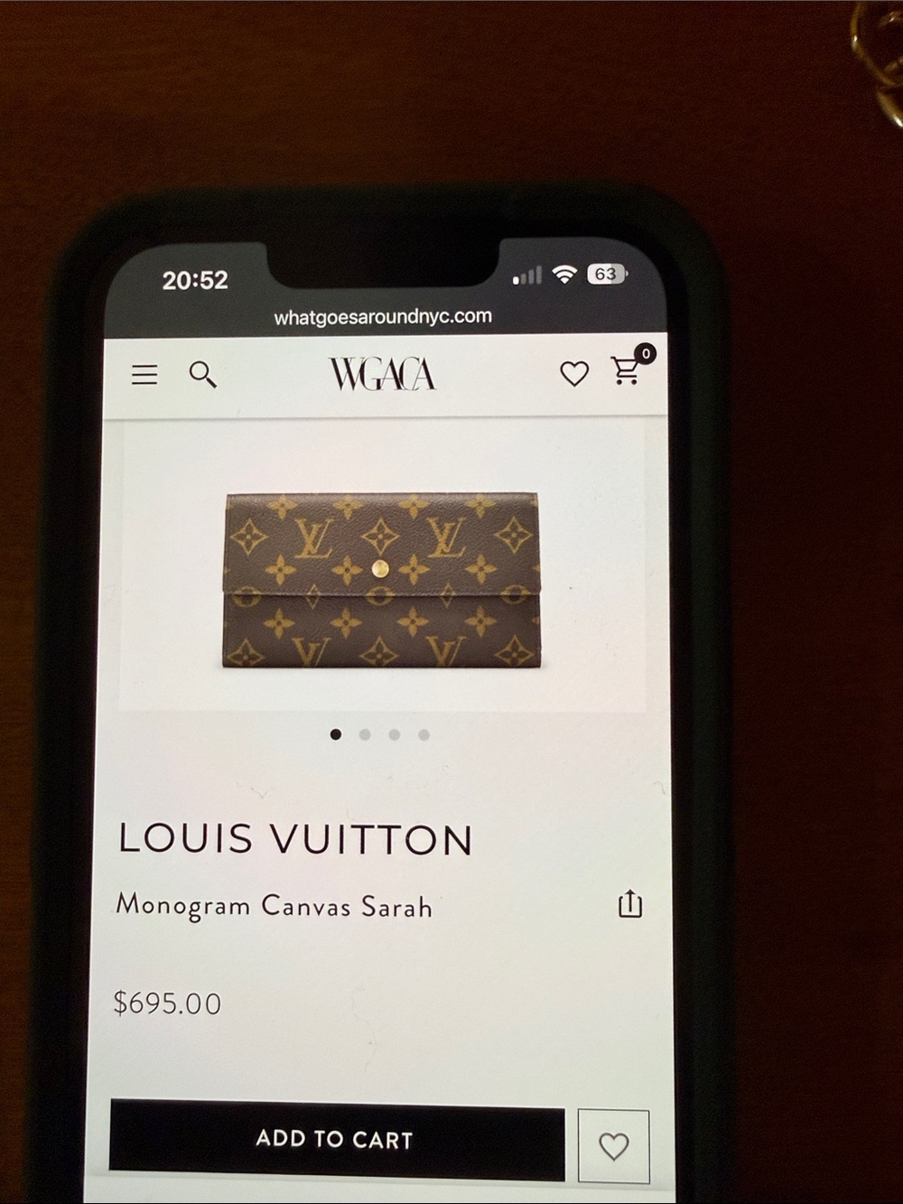 Louis Vuitton Monogram Chain Crossbody Wallet in Brown with Gold Chain - Picture 9 of 11